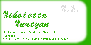 nikoletta muntyan business card