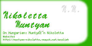 nikoletta muntyan business card